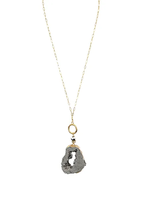 2 Way Adjustable Druzy Agate Necklace