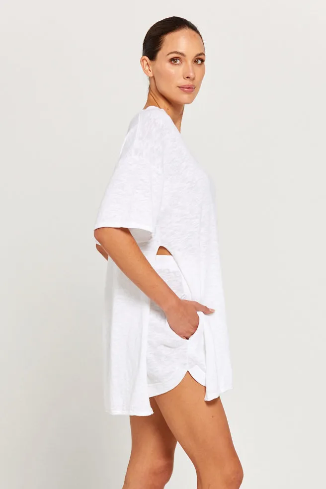 BY RIDLEY Womens Teresa Linen Top - White