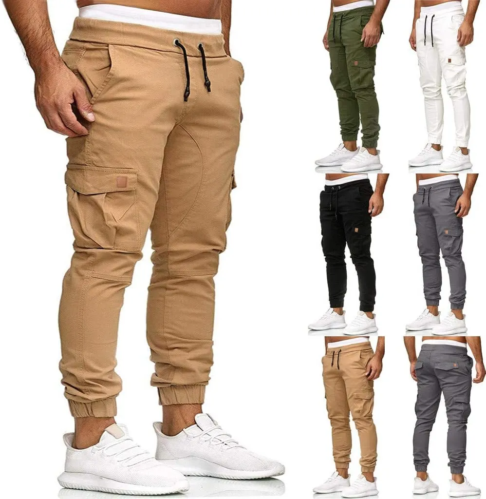 Cargo Sweatpants for Men Big and Tall Mens Fashion Cargo Pants Work Pants Loose Fit Lightweight Workwear Casual Cargo