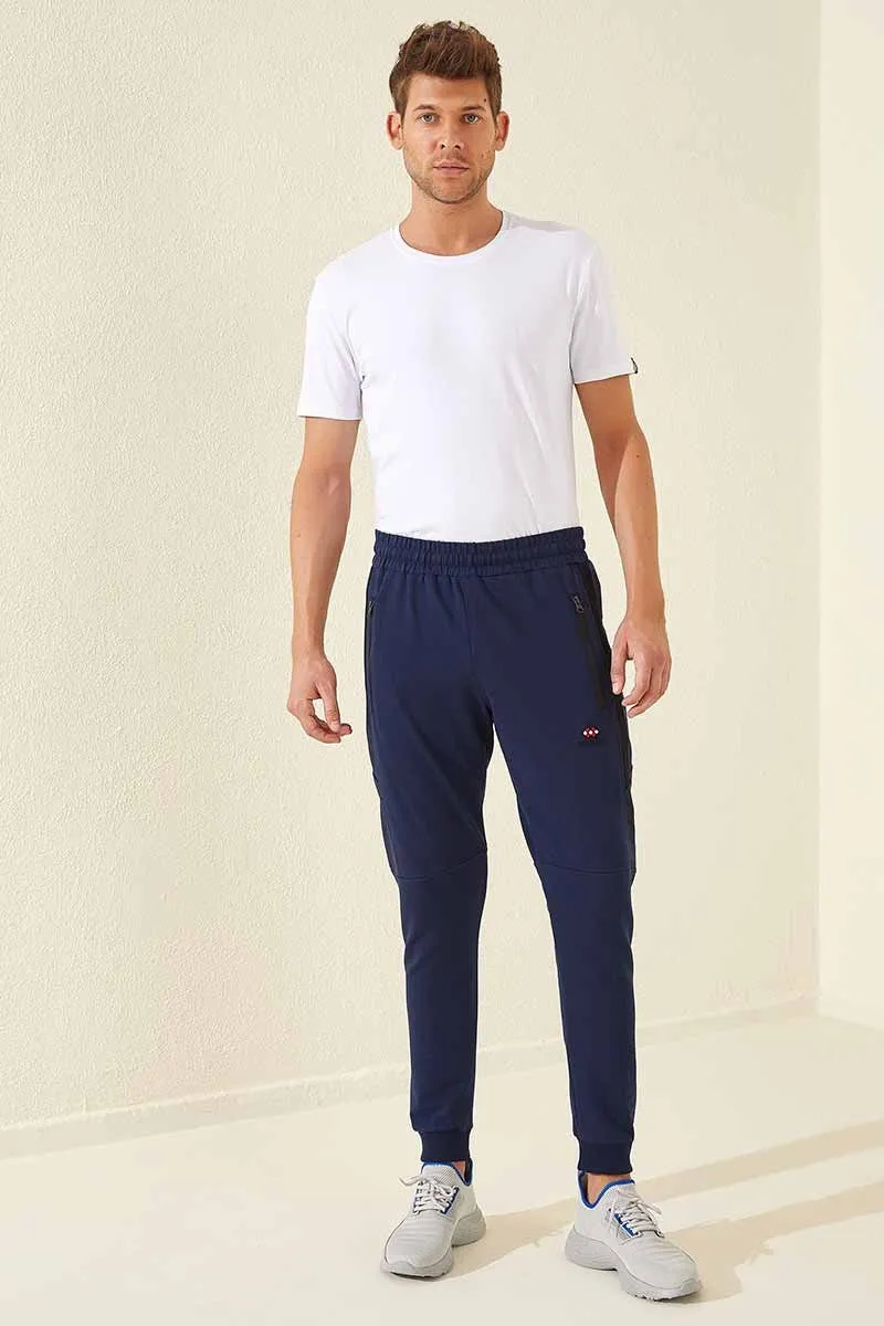 cep fermuarli baskili standart kalip jogger erkek eşofman alt - 84761