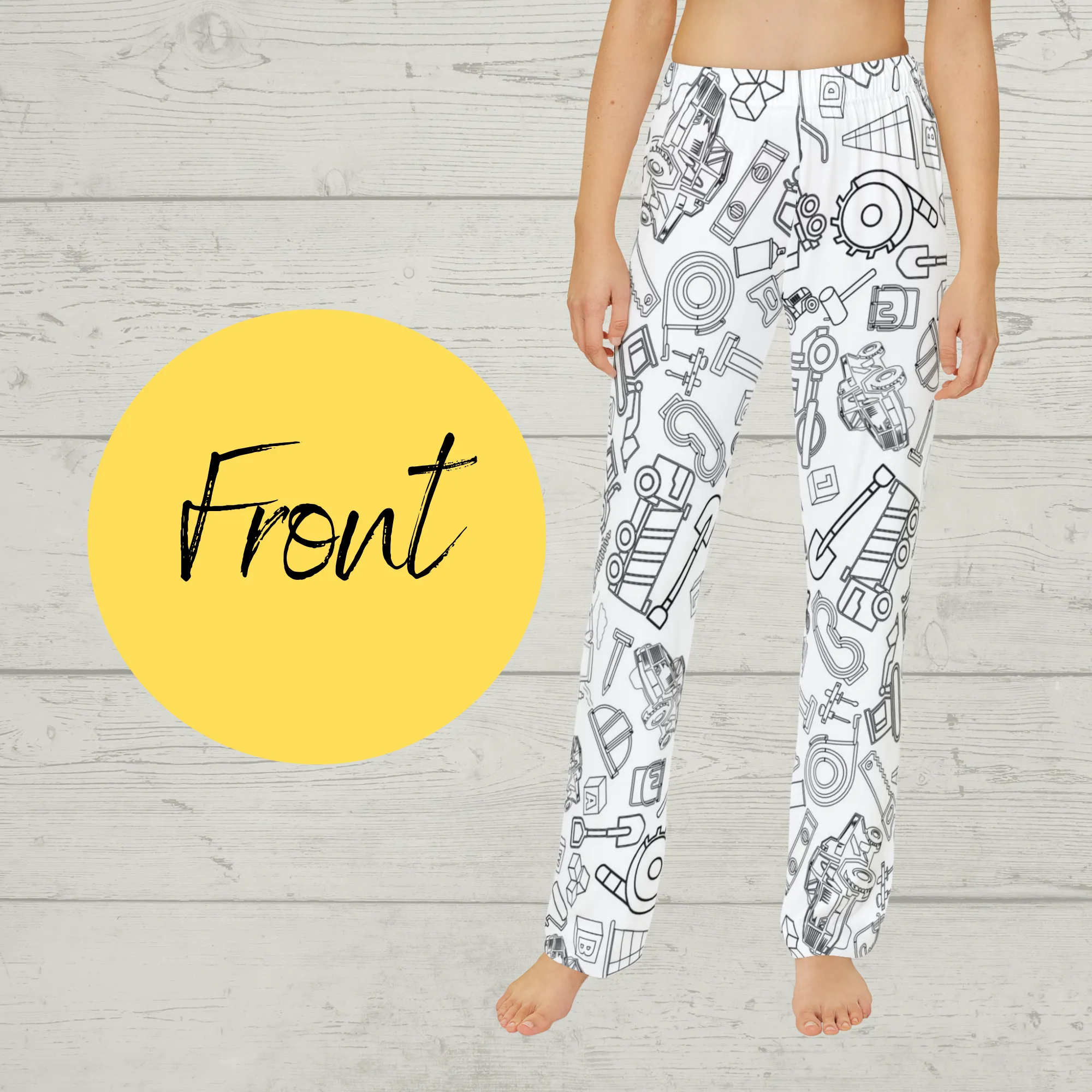 Construction Coloring Pajama Pants