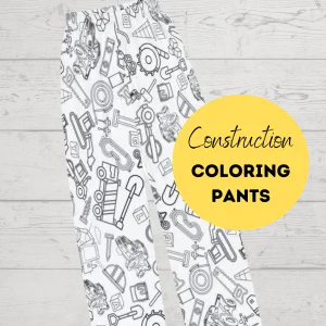 Construction Coloring Pajama Pants