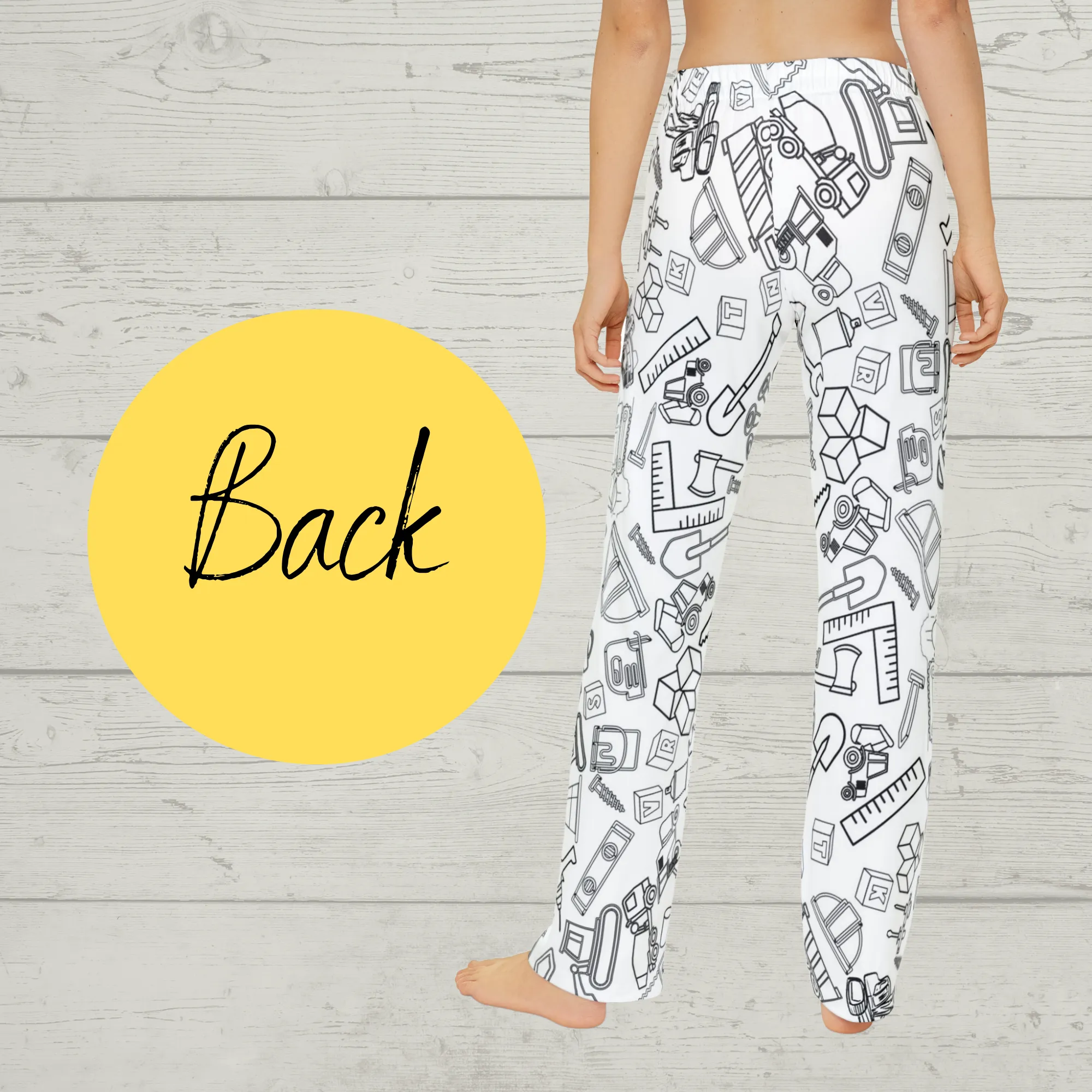 Construction Coloring Pajama Pants