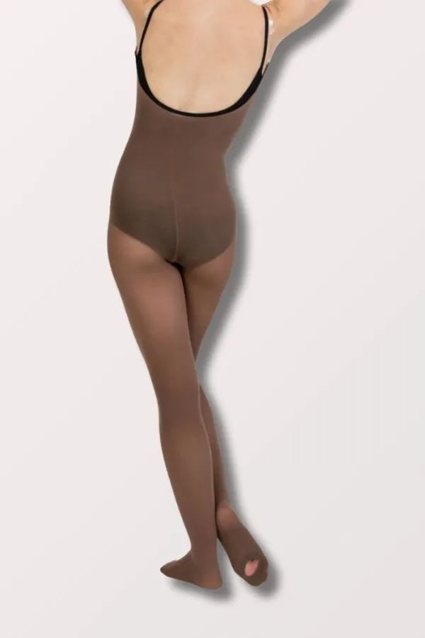 Convertible Body Tight with Adjustable Clear Straps - Mocha