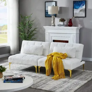 Convertible sofa bed futon with gold