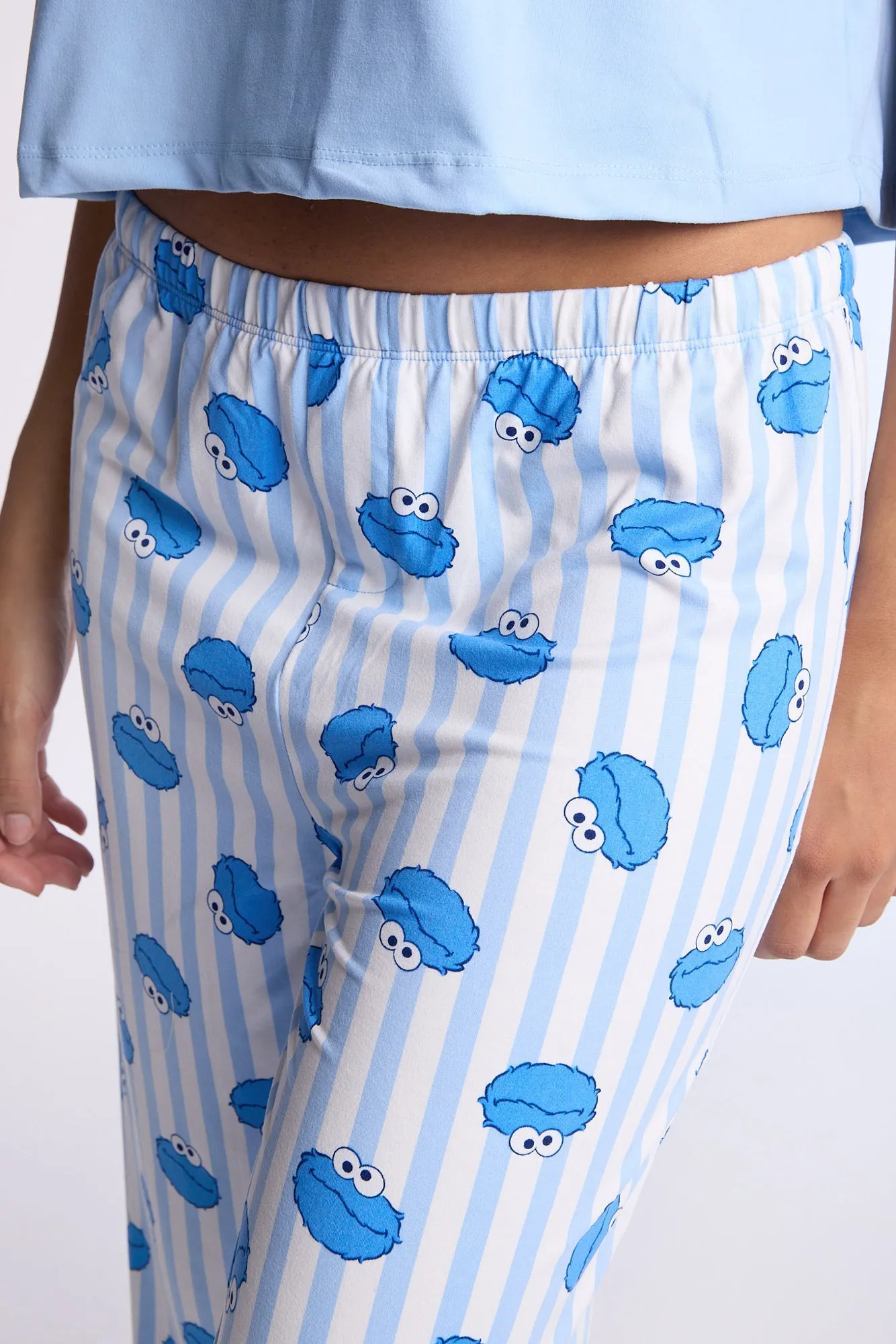 Cookie Monster Super Soft Pajama Tee And Pants 2-Piece Set