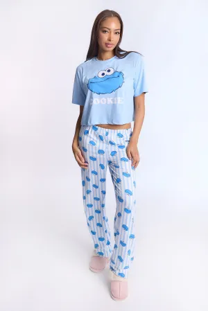 Cookie Monster Super Soft Pajama Tee And Pants 2-Piece Set