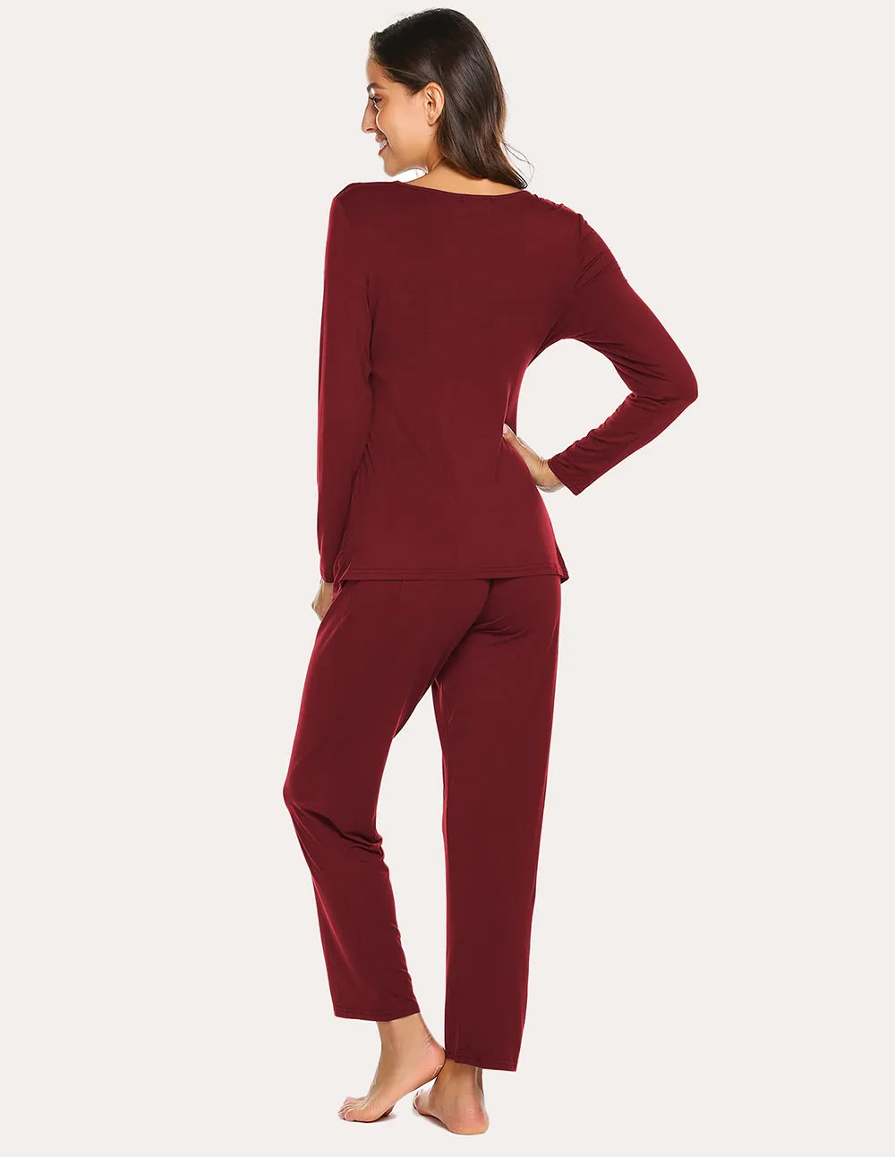 Ekouaer Soft Pregnancy Nursing Pajamas Set (US Only)