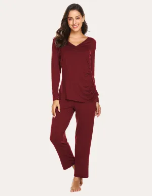 Ekouaer Soft Pregnancy Nursing Pajamas Set (US Only)