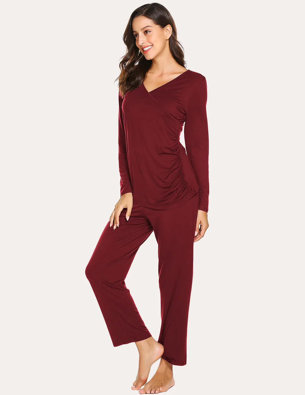Ekouaer Soft Pregnancy Nursing Pajamas Set (US Only)