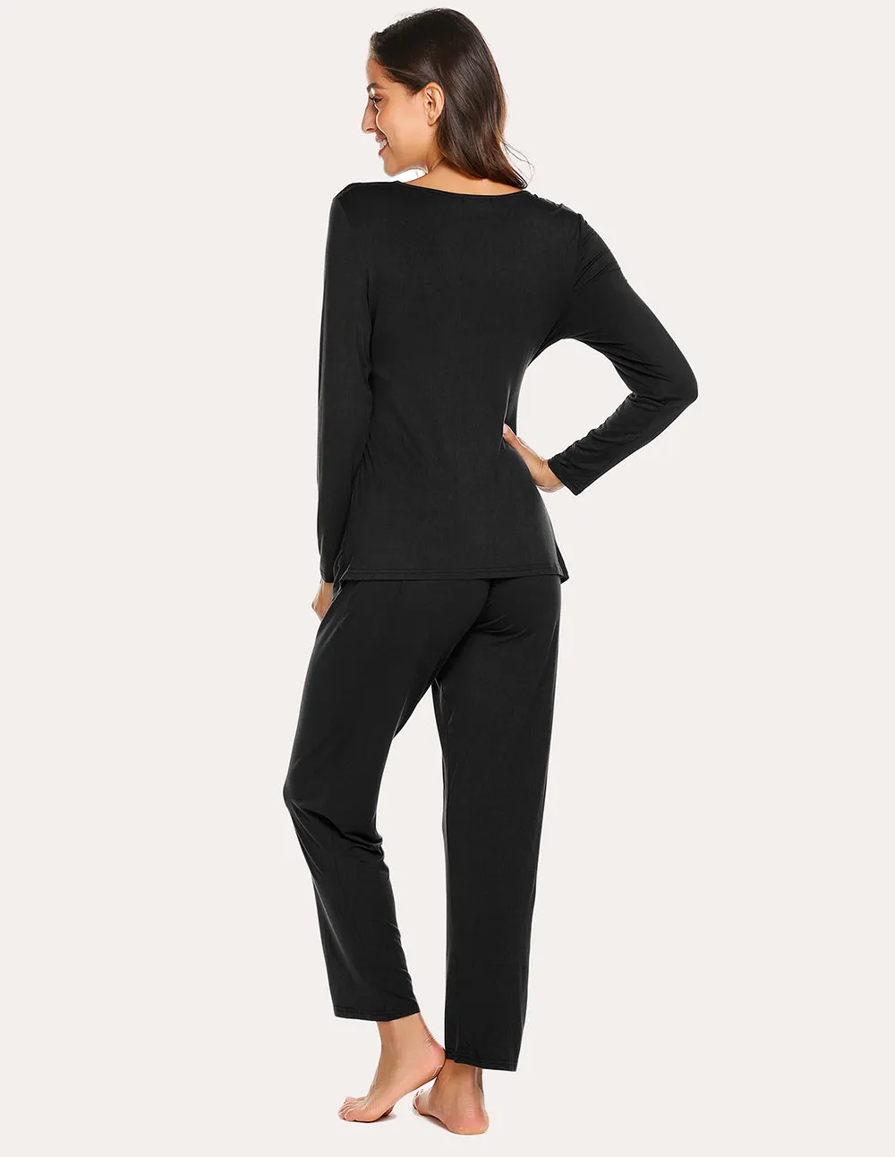 Ekouaer Soft Pregnancy Nursing Pajamas Set (US Only)