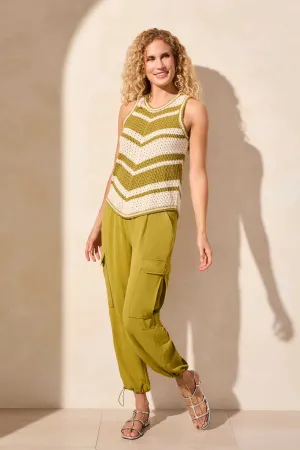 Flowy Cargo Pant /Bungee Cord-Aloe Leaf