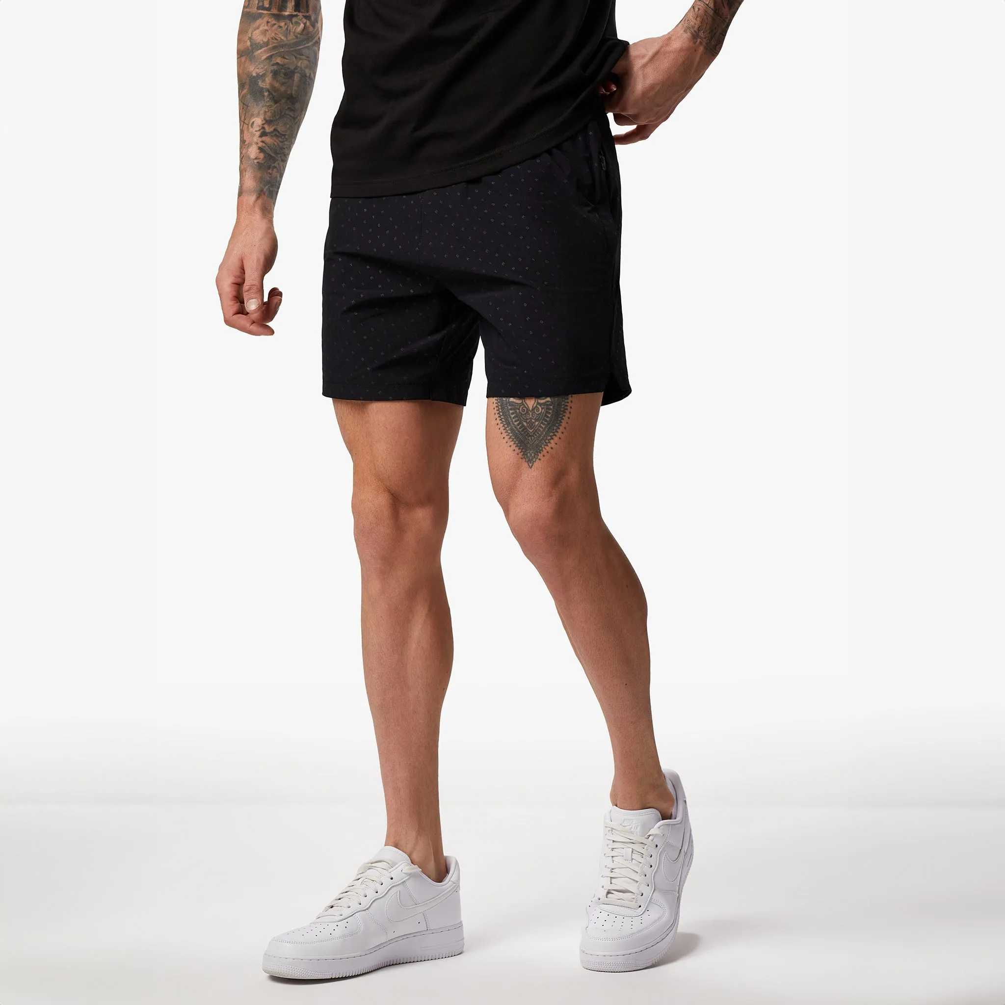 Gym King Rebellion AOP Cargo Shorts - Black