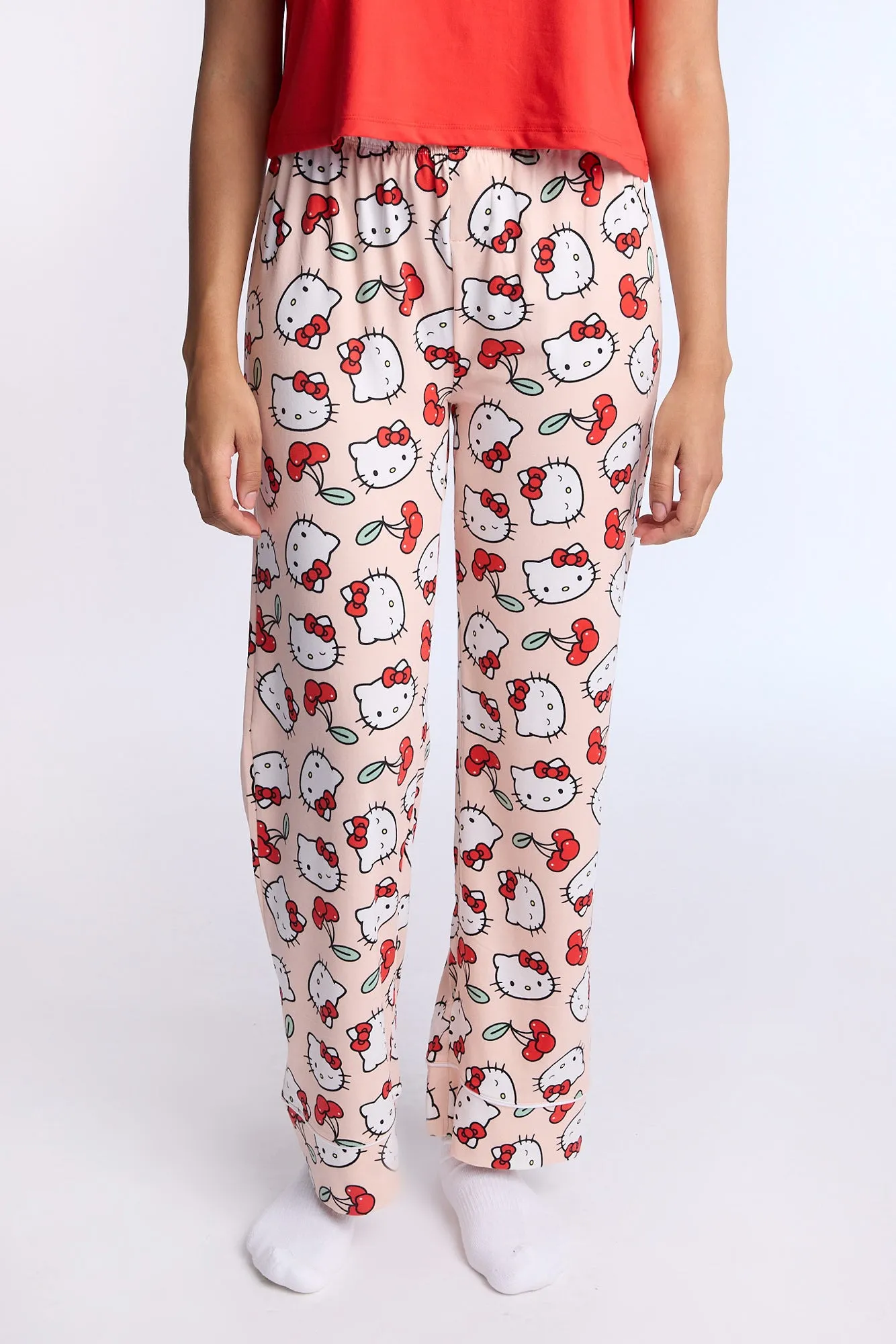Hello Kitty Cherry Super Soft Pajama Tee And Pants 2-Piece Set