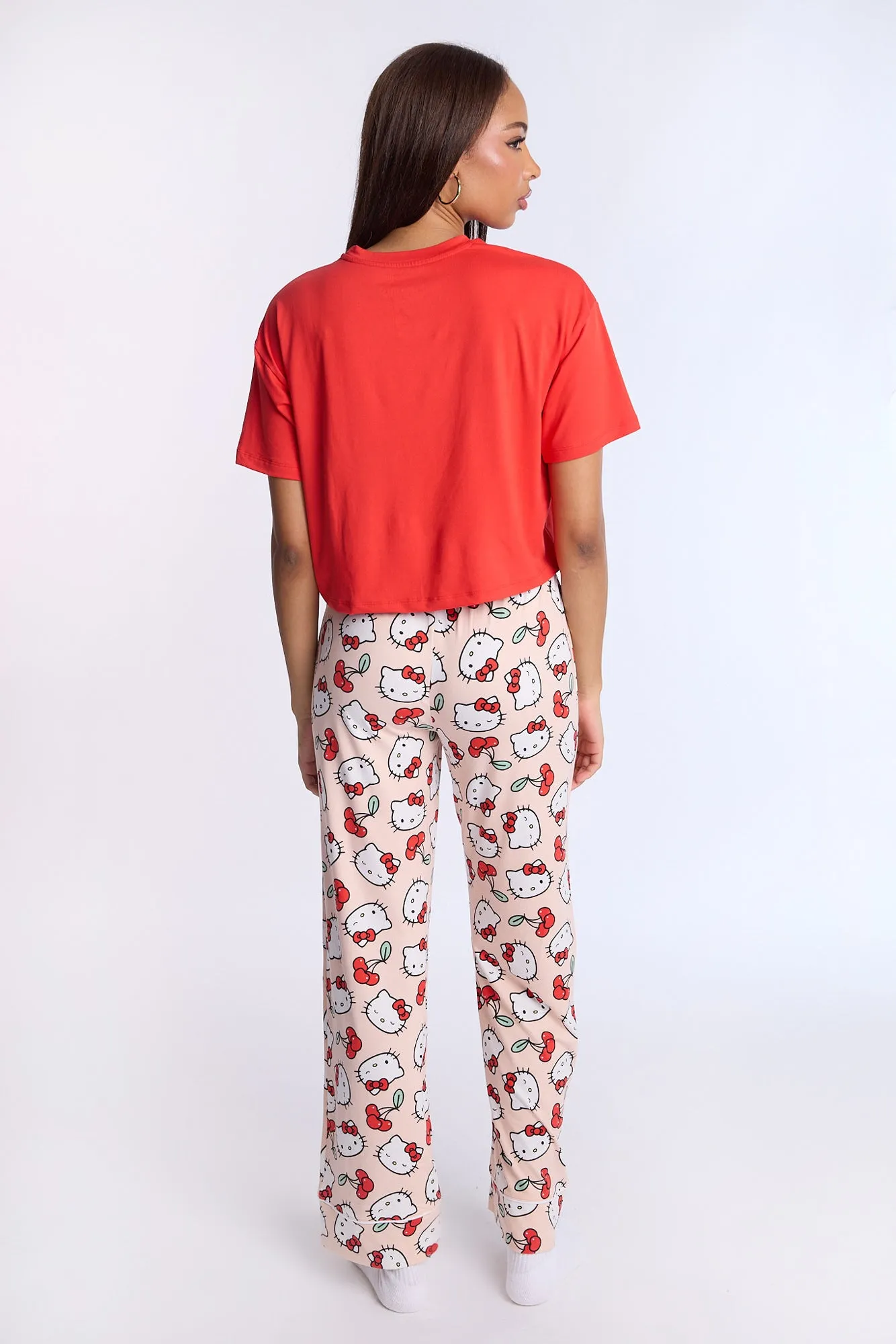 Hello Kitty Cherry Super Soft Pajama Tee And Pants 2-Piece Set