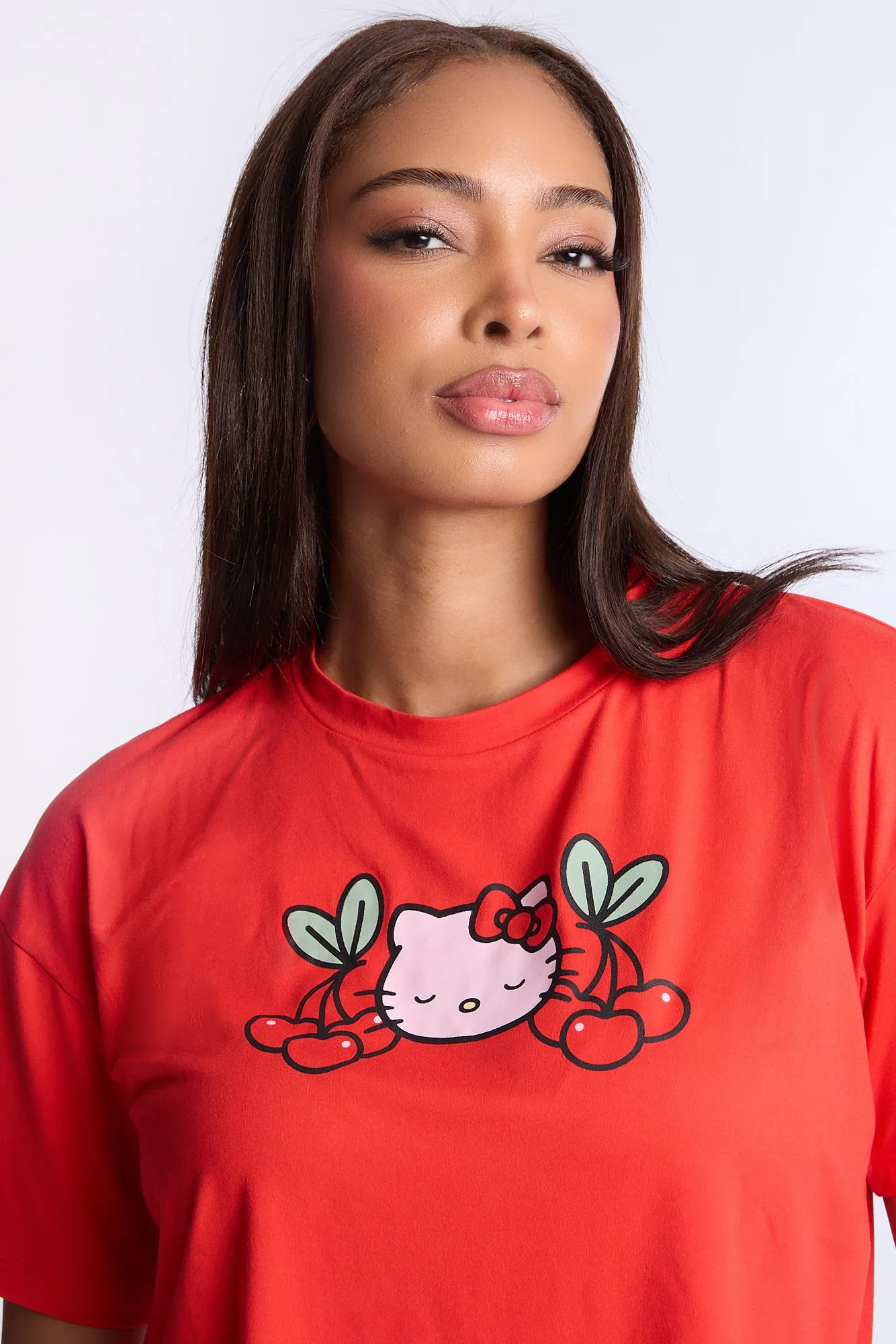 Hello Kitty Cherry Super Soft Pajama Tee And Pants 2-Piece Set