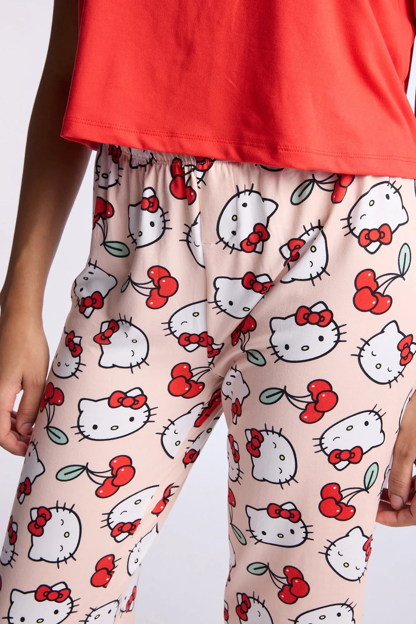 Hello Kitty Cherry Super Soft Pajama Tee And Pants 2-Piece Set