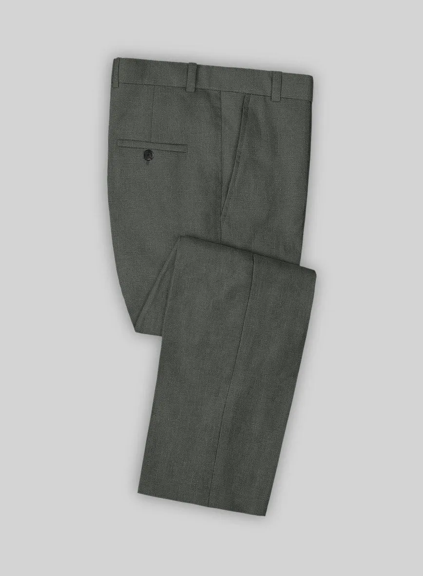 Italian Prato Gray Linen Pants