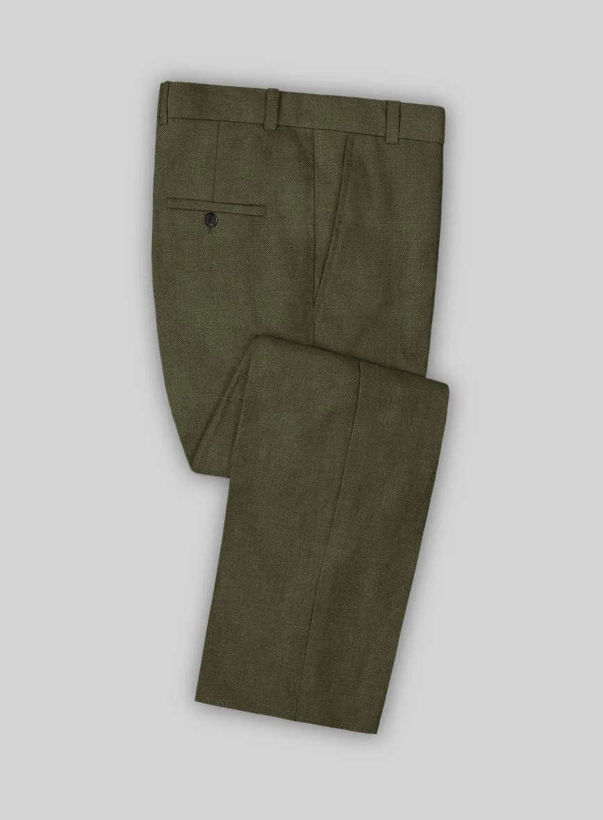 Italian Prato Green Linen Pants