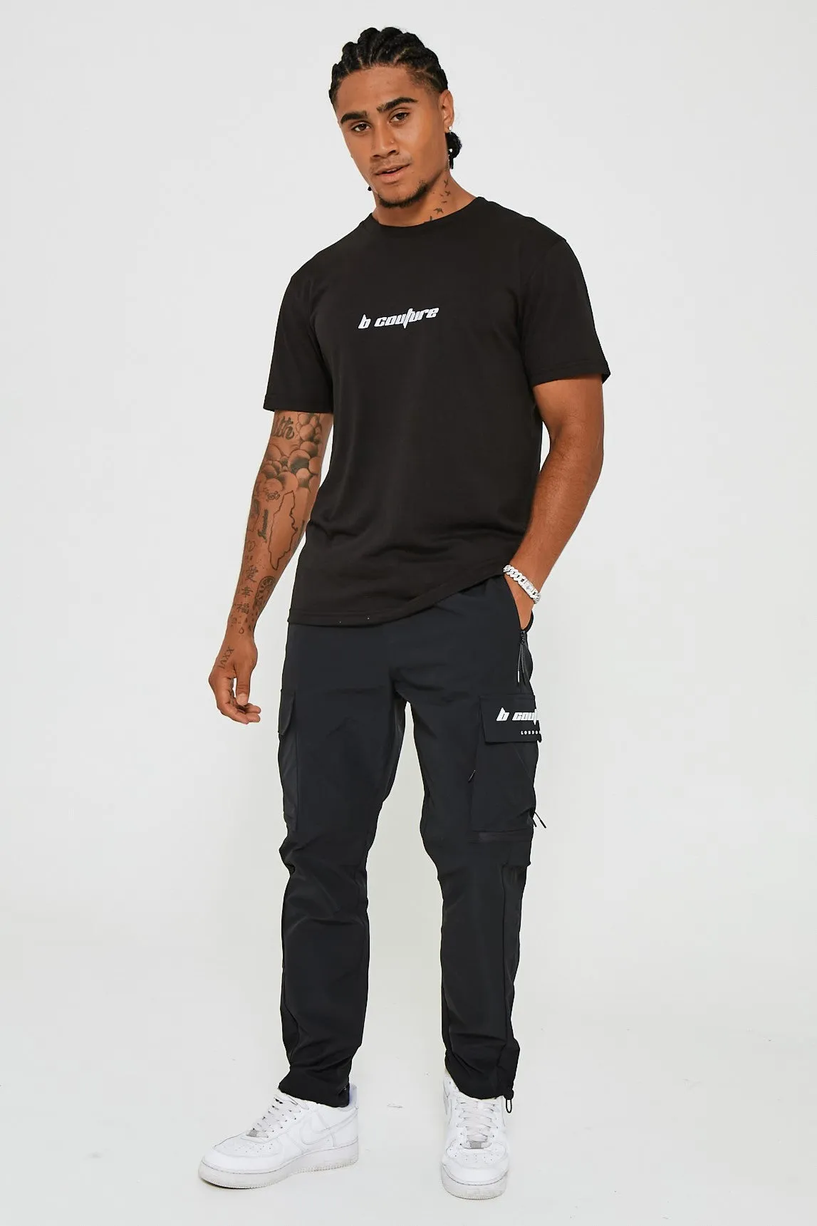 King Street Tapered Cargo Woven Pants - Black