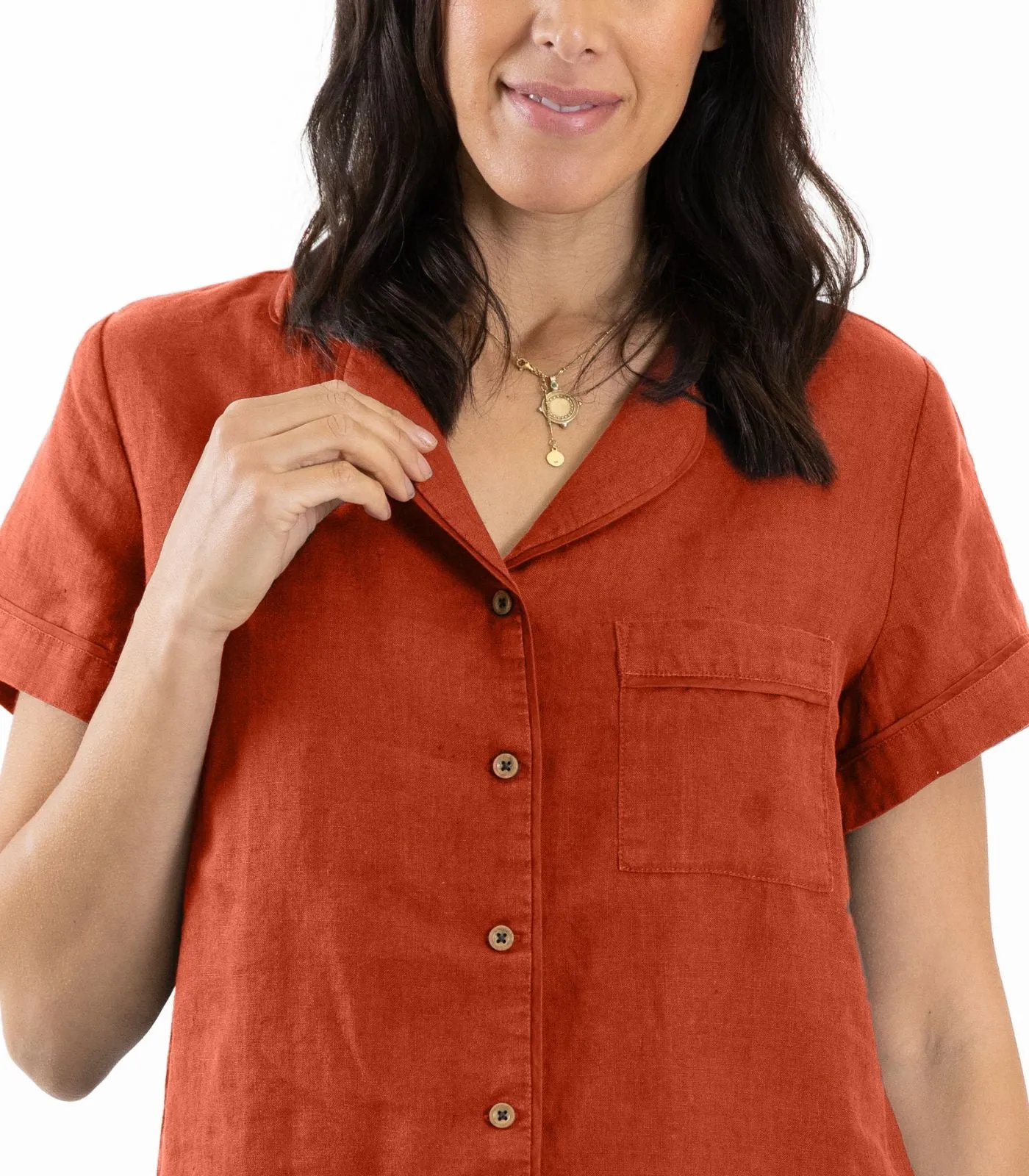 Linen Short Sleeve PJ Set