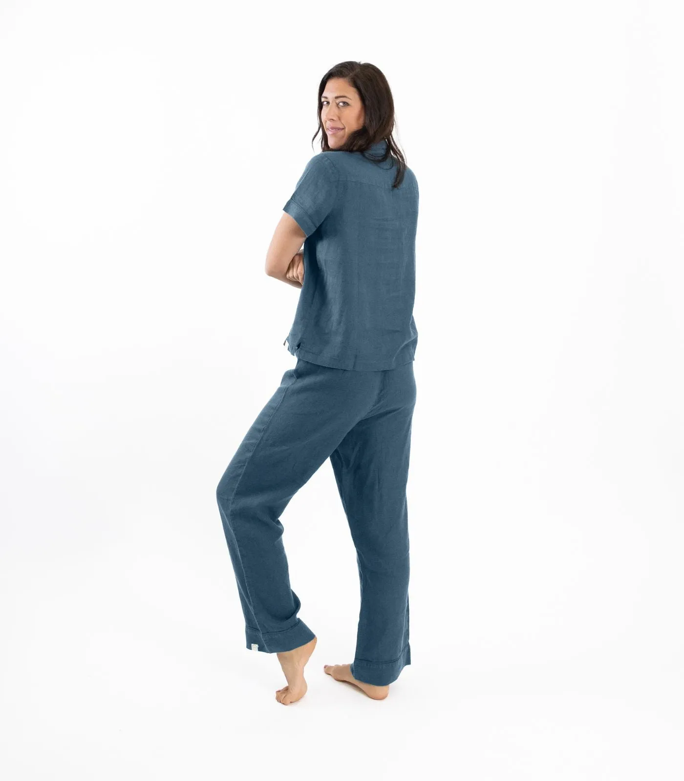Linen Short Sleeve PJ Set