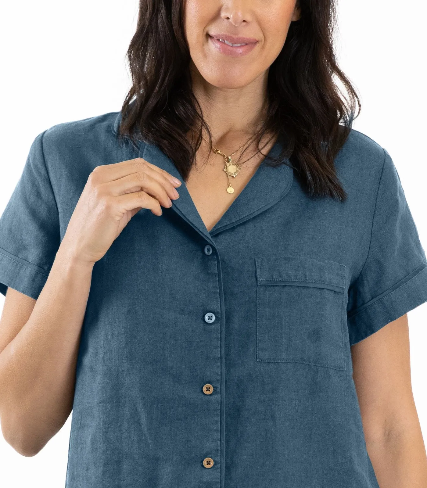 Linen Short Sleeve PJ Set