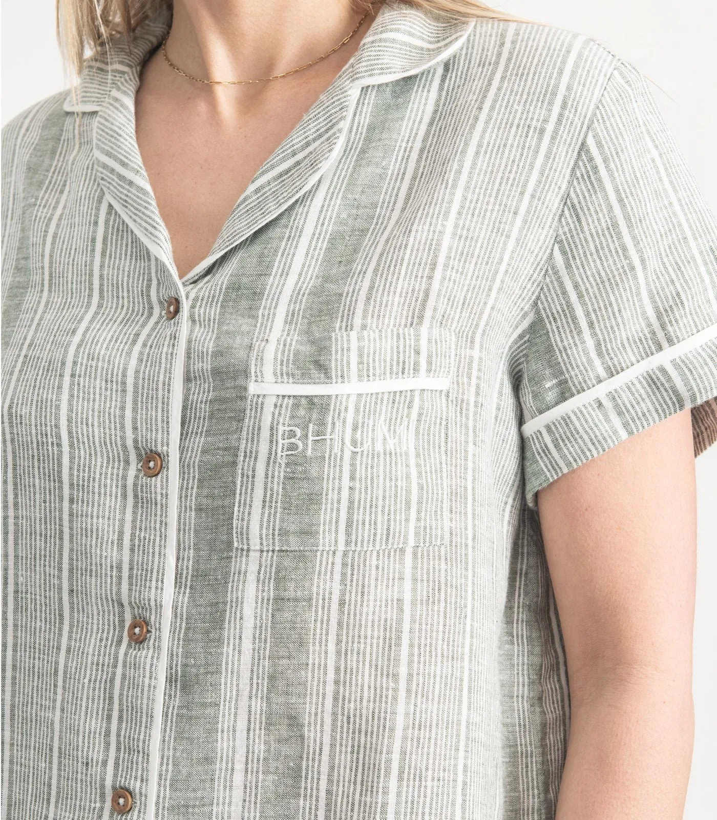 Linen Short Sleeve PJ Set