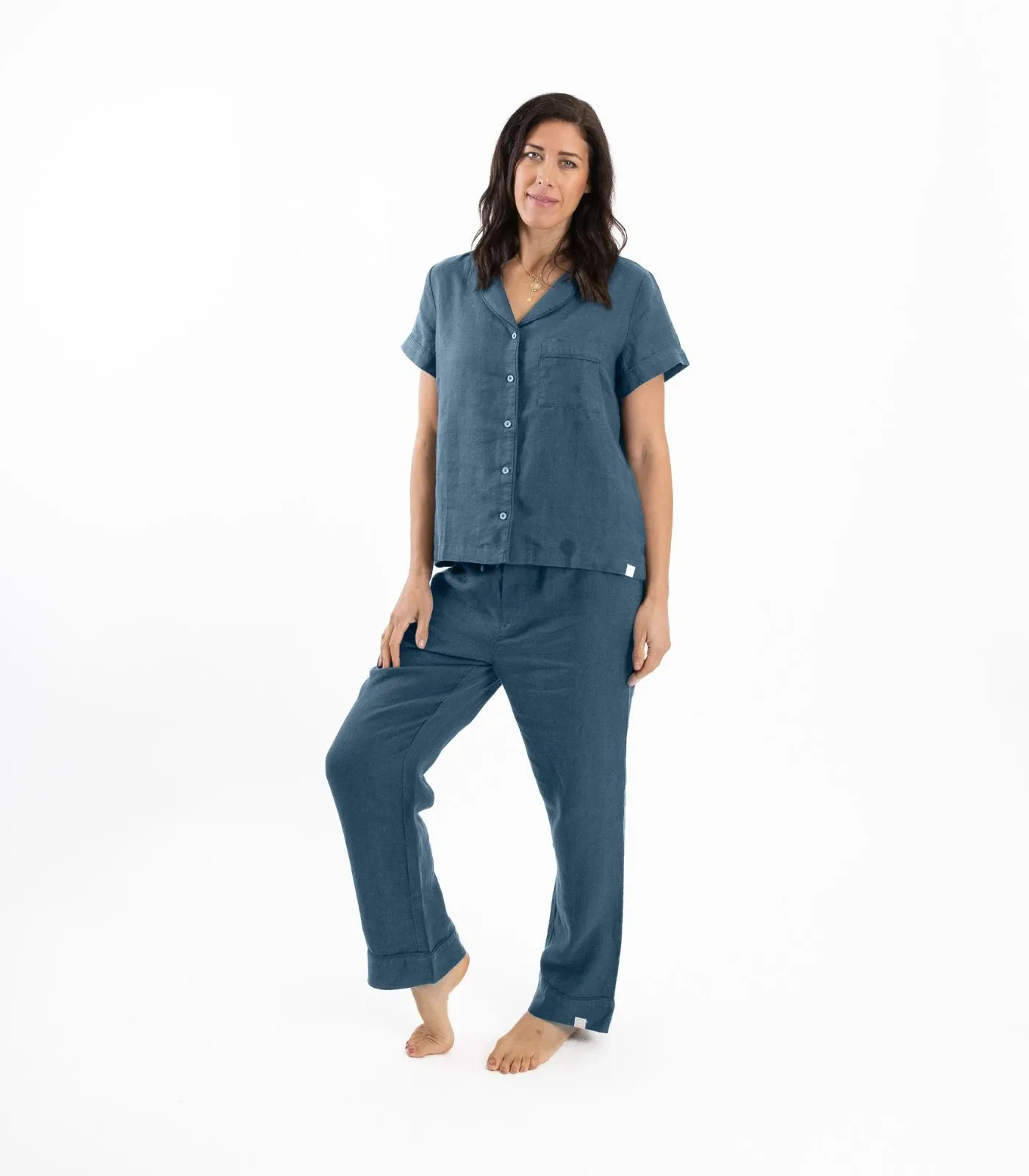 Linen Short Sleeve PJ Set