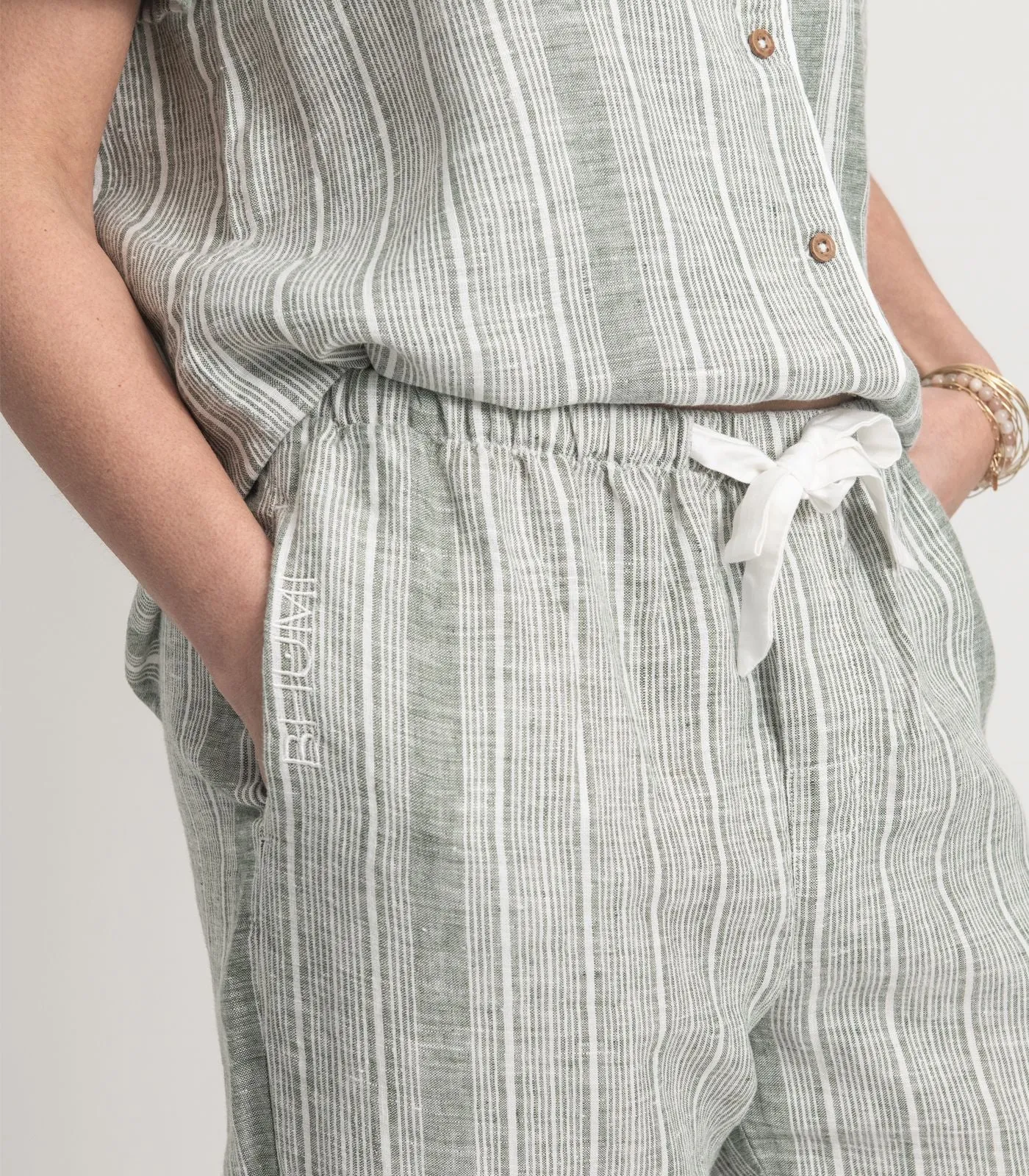 Linen Short Sleeve PJ Set