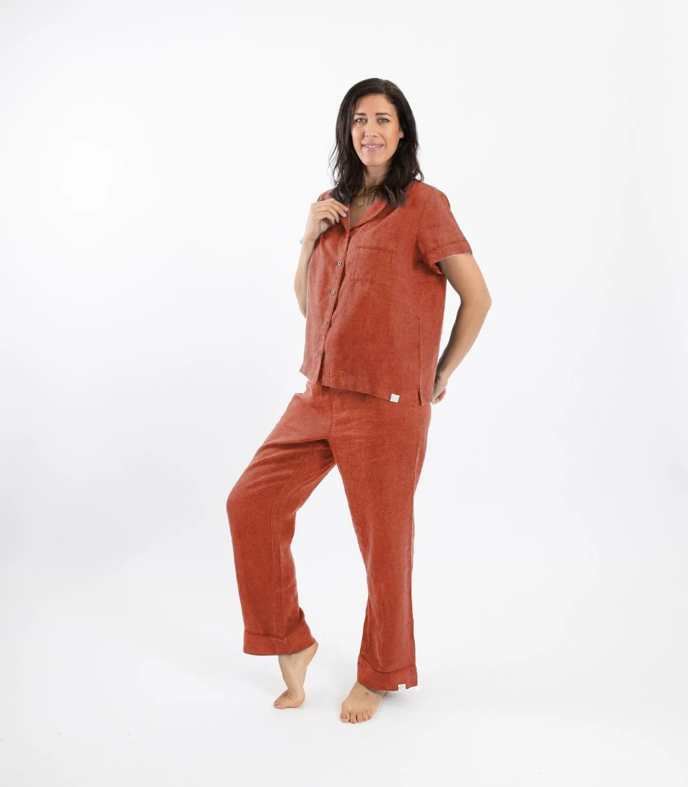 Linen Short Sleeve PJ Set
