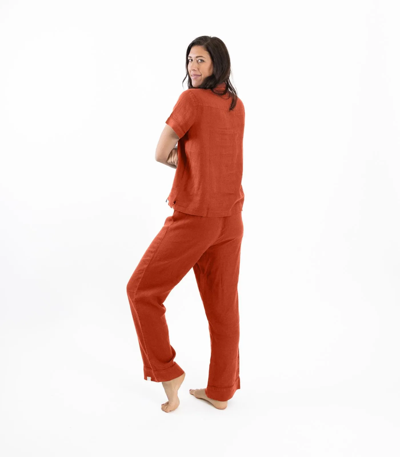 Linen Short Sleeve PJ Set