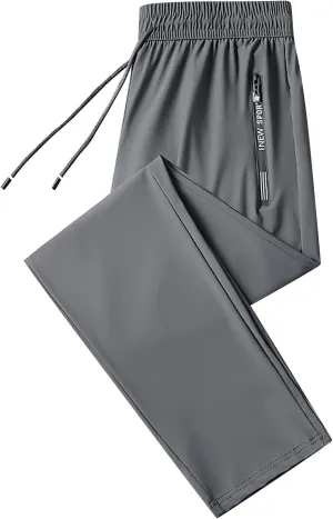 Litetao Mens Pants Casual Relaxed Fit Unisex Stretch Quick Drying Pants Casual Summer Drawstring Sports Pant with Pockets