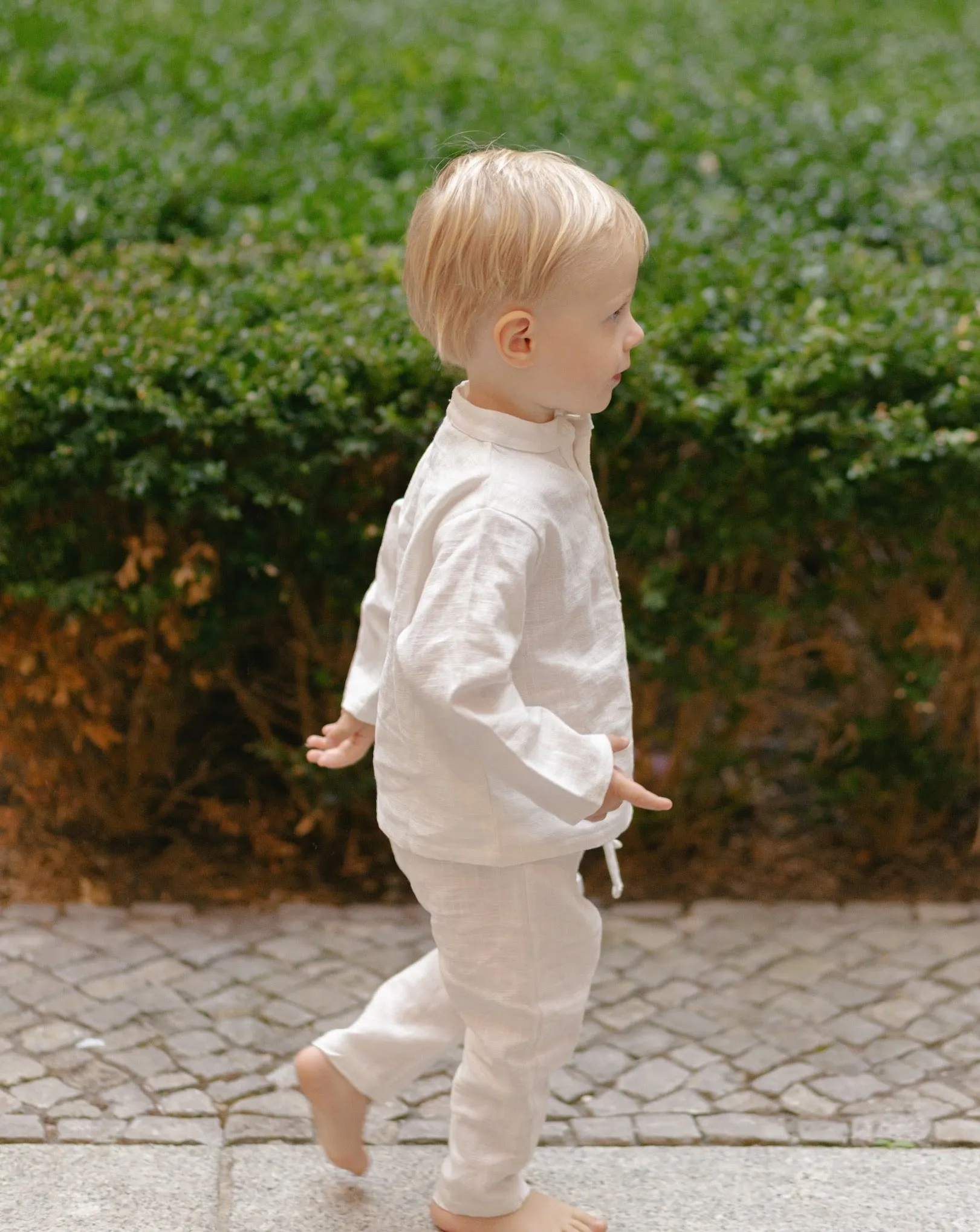 Long Linen Pants - White