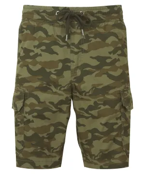 Mens camo cargo utility shorts | Green