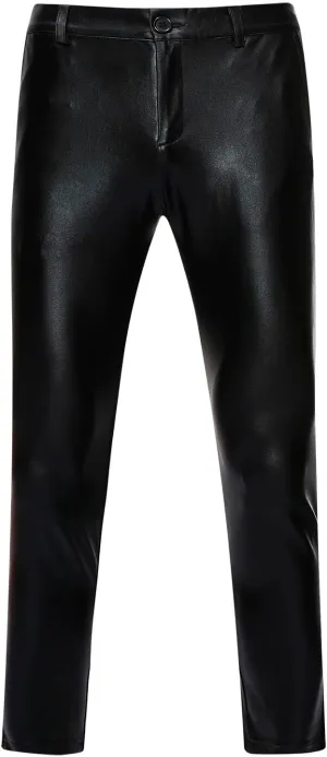 Men's Casual Pants Slim Fit Bright Color Sparkling Straight Leg Pants Personalized Fashion Formal Performance Pants