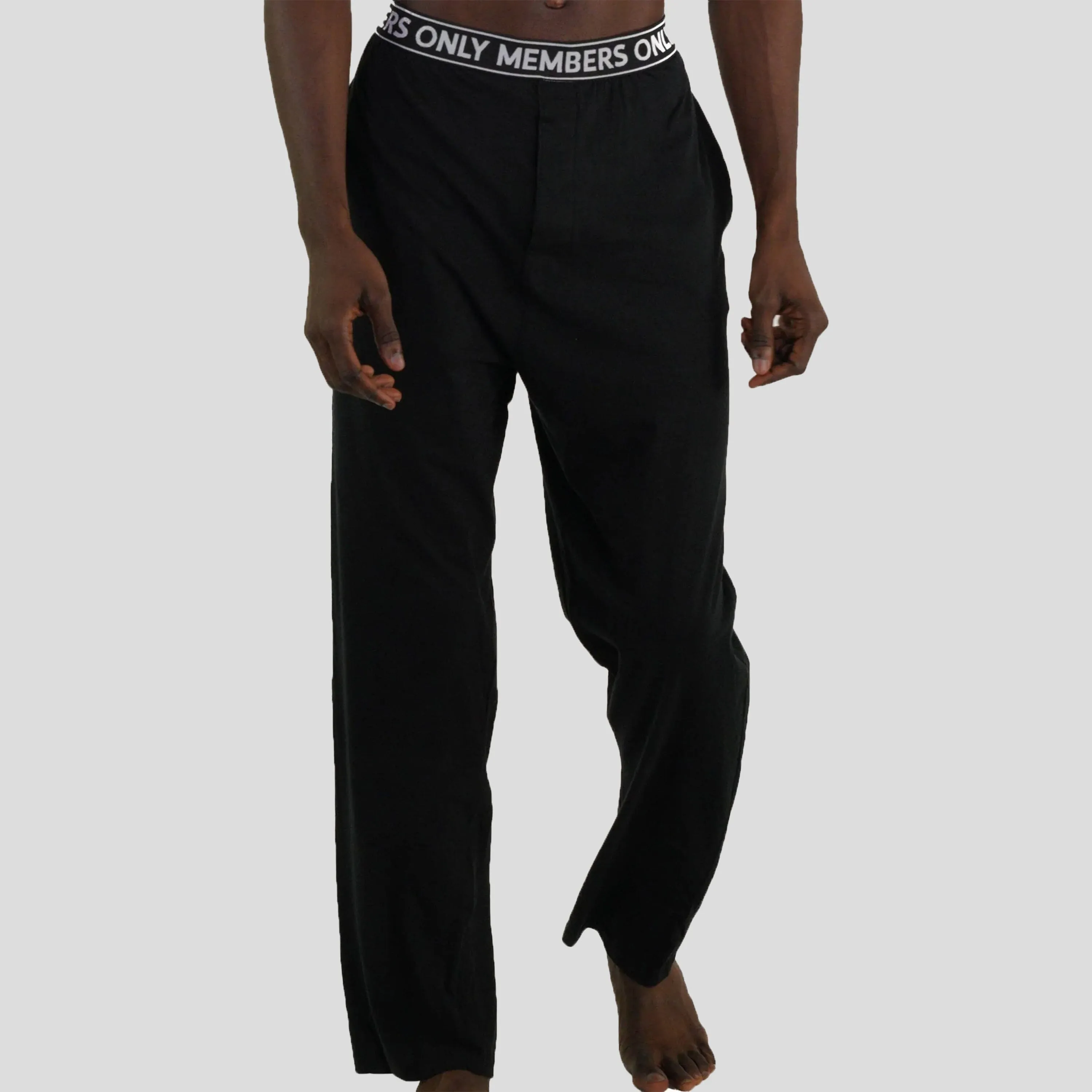 Men's Jersey Sleep Pant Logo Elastic - Black - FINAL SALE