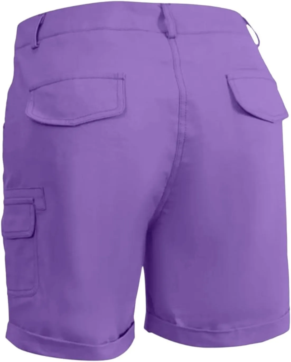 Outdoor Cargo Shorts Women Knee Length High Waisted Hiking Shorts with Pockets Casual Summer Trendy Denim Outfits