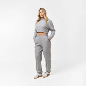 Ribbed Knitted Tracksuit | Grey Marl