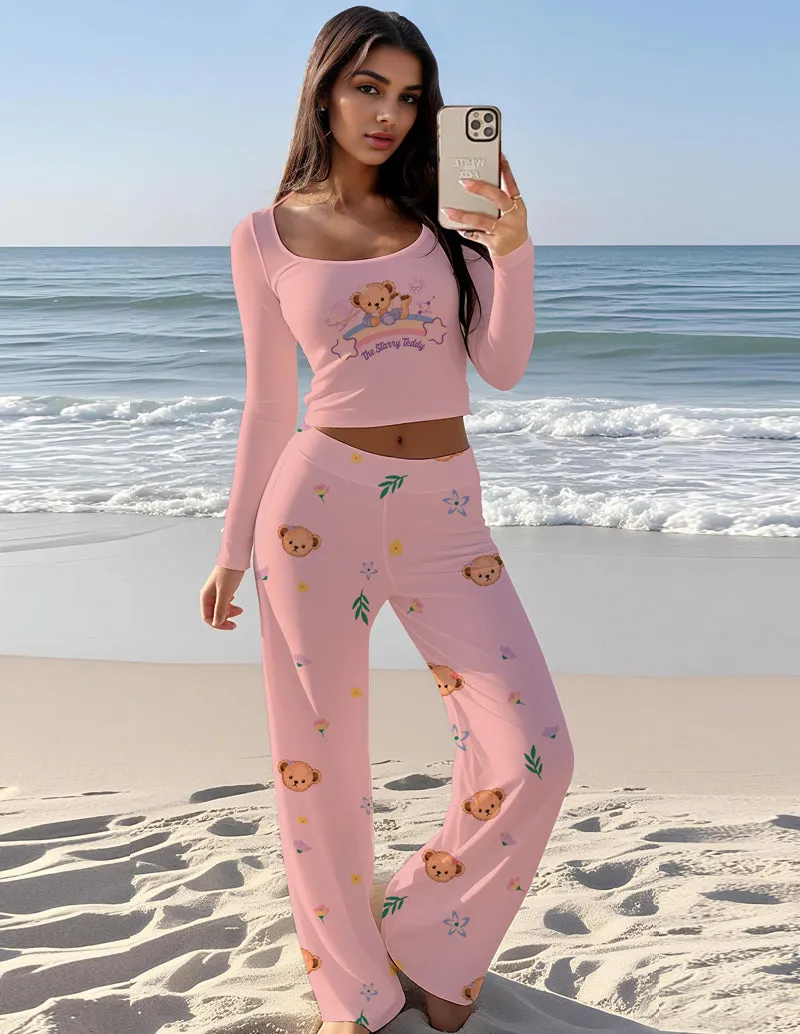 Super Soft Teddy Print 2-Piece Outfit