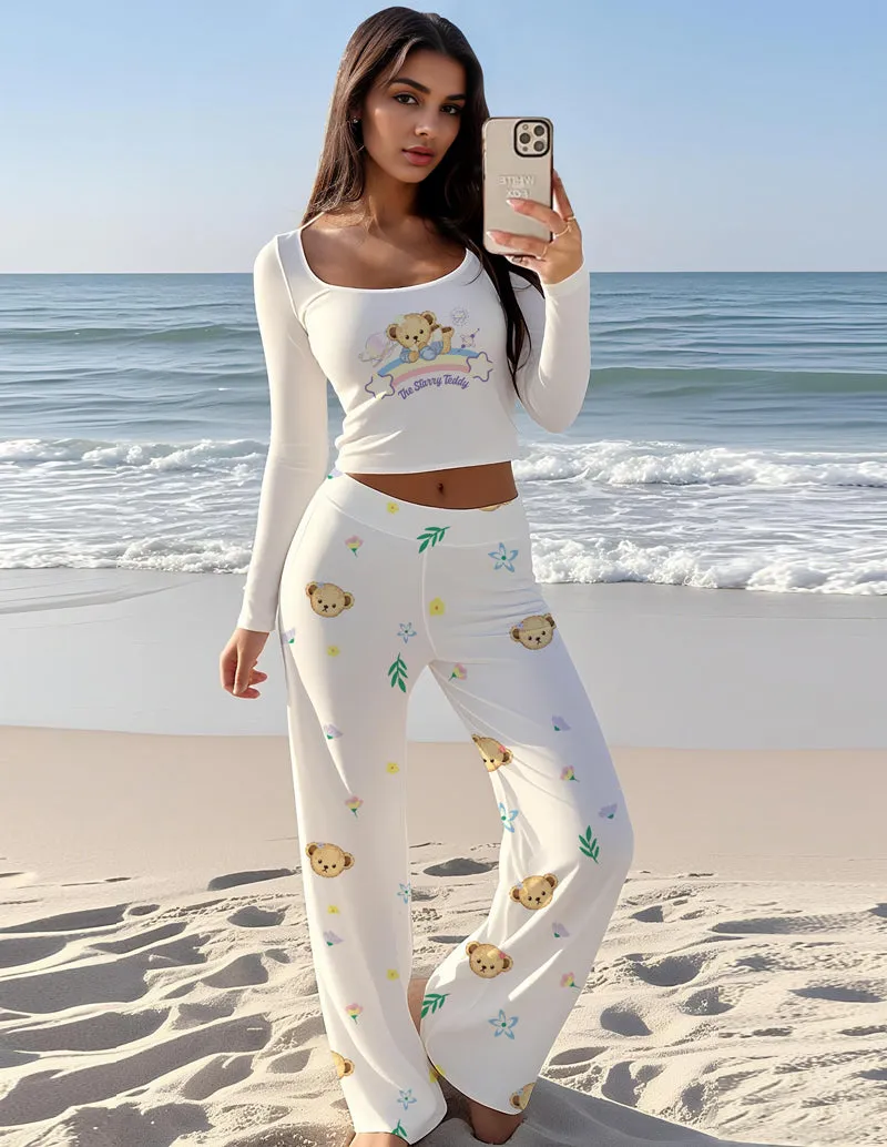 Super Soft Teddy Print 2-Piece Outfit