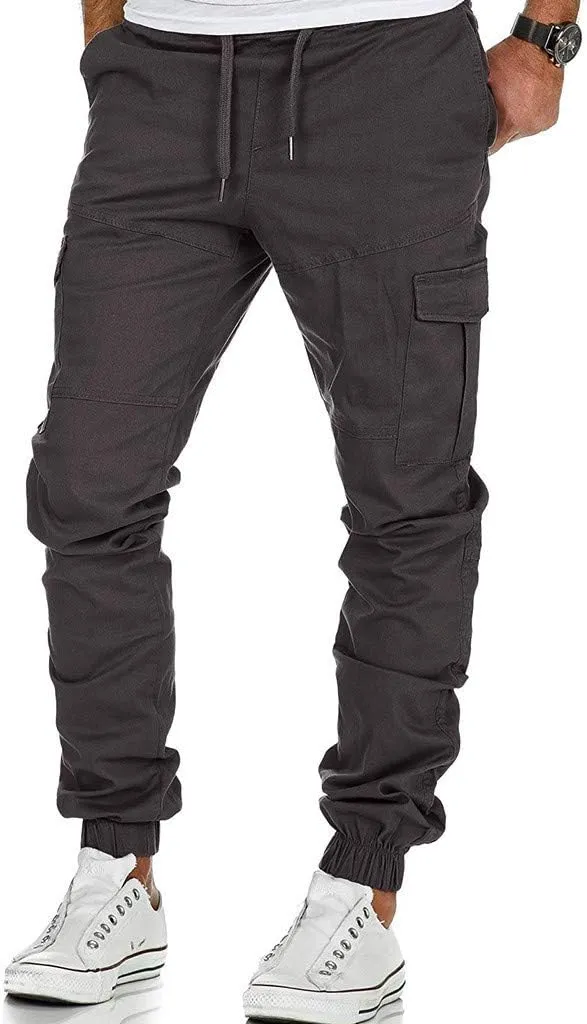 Sweatpants for Men with Pockets Men's Casual Cargo Pants Loose Fit Jogger Sweatpants Tactical Work Pants Multi Pocket