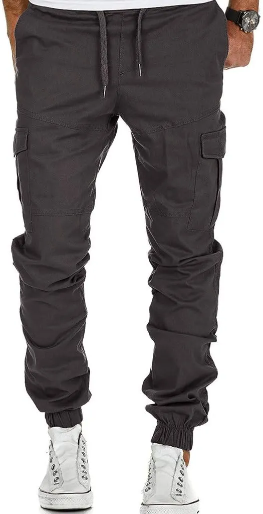 Sweatpants for Men with Pockets Men's Casual Cargo Pants Loose Fit Jogger Sweatpants Tactical Work Pants Multi Pocket