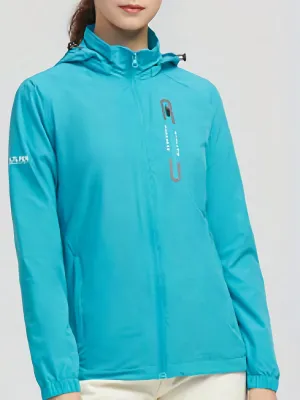 Waterproof Hiking Masterpiece Jacket for Women - Waterproof Jackets with Hood, Full Zipper, Long Sleeve, Breathable, Lightweight, Casual Sports Coat for Outdoor Activities, Hiking, Camping, and Travel