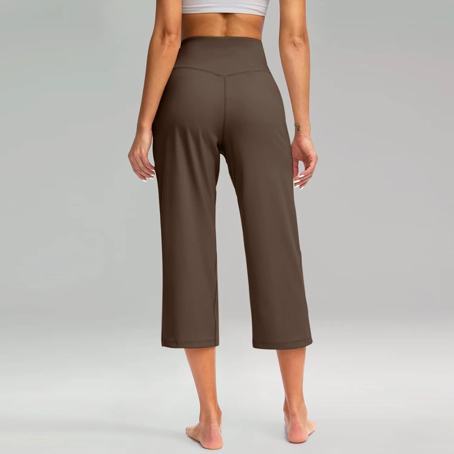 Womens Linen Pants Long Elastic Waist Summer Loose Capri Pants for Women Stretch Cotton Petite Short Capris Cargo