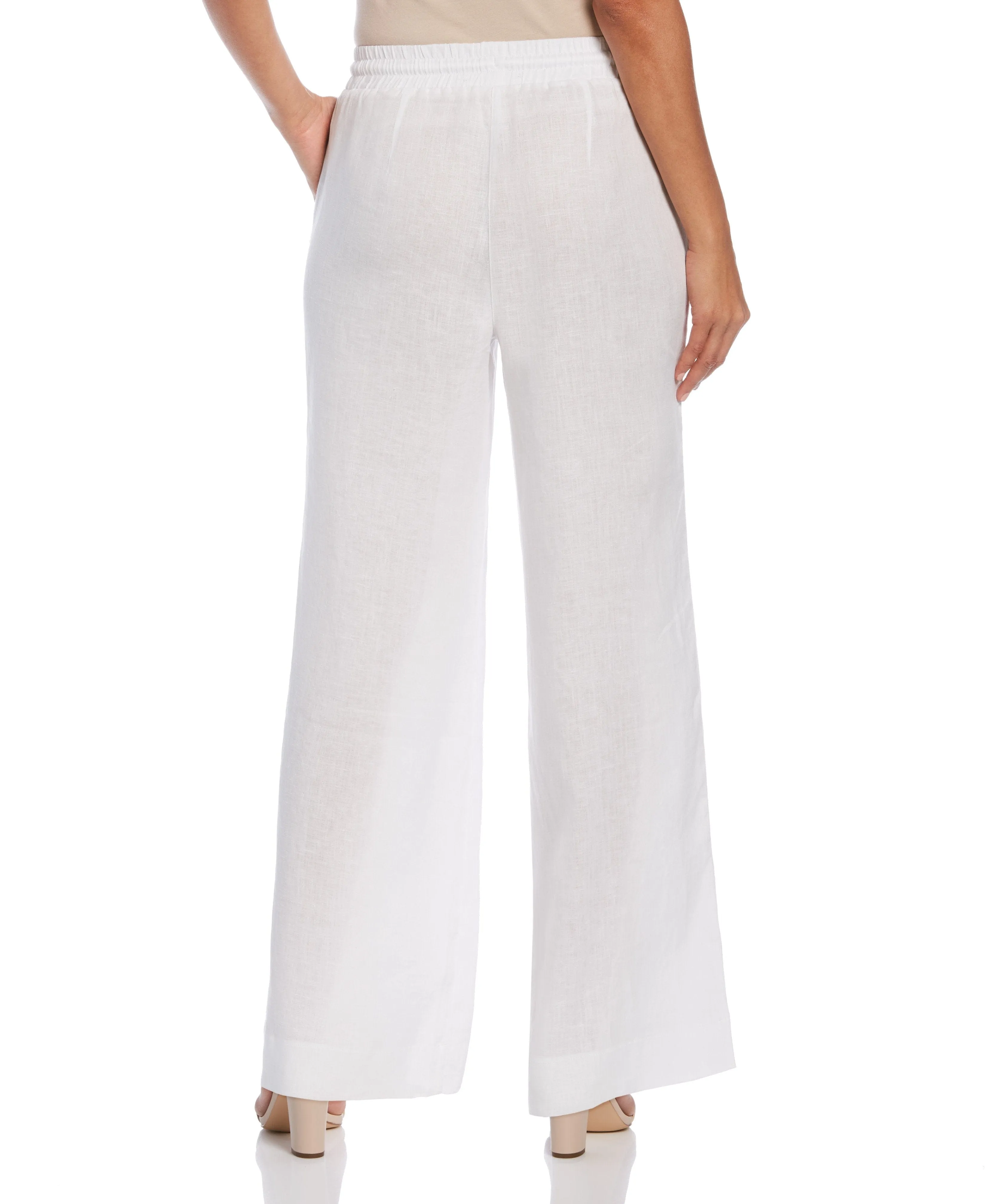 Women's Wide Leg Drawstring Linen Pant