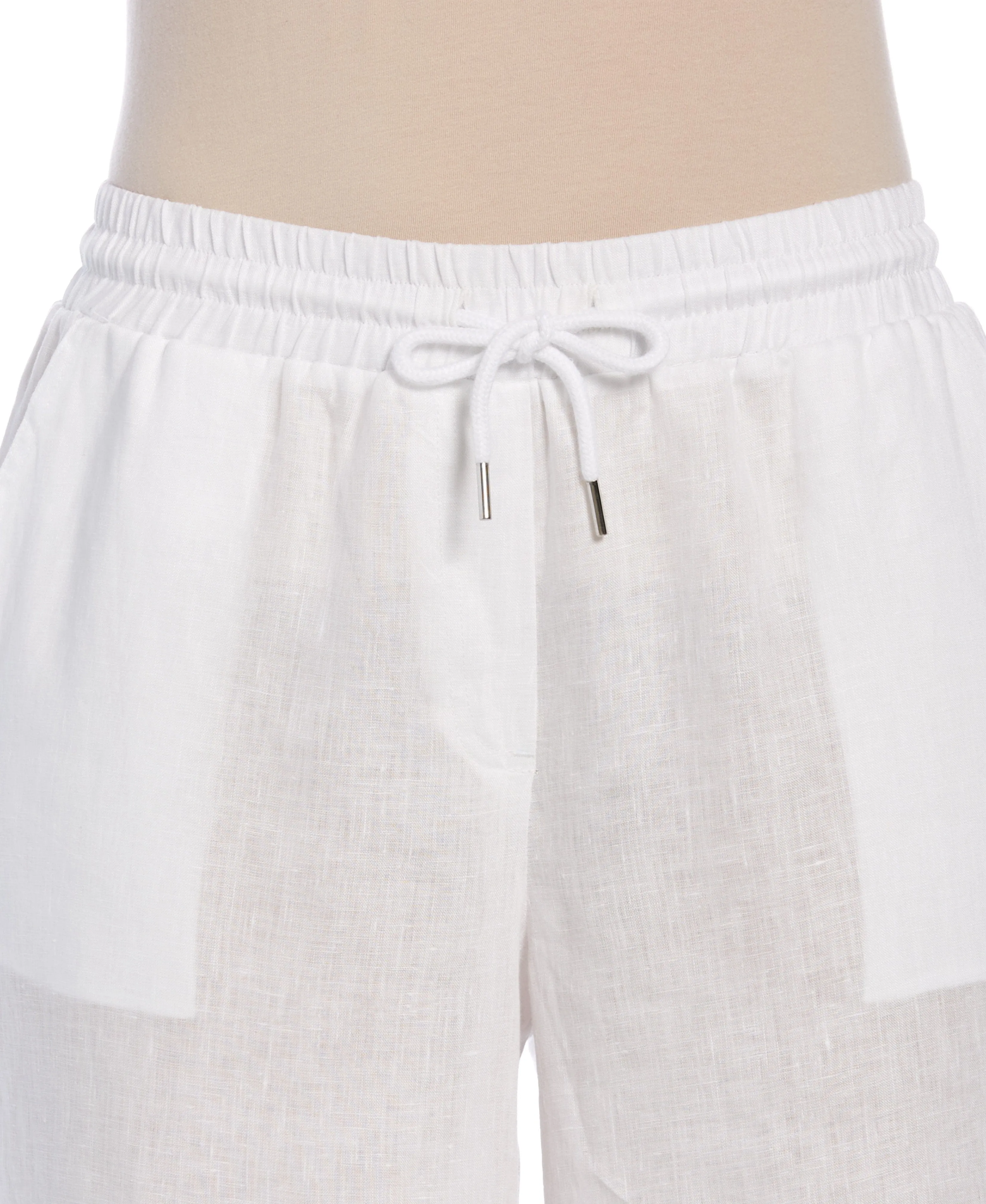 Women's Wide Leg Drawstring Linen Pant
