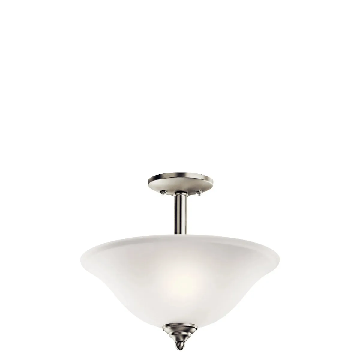 Wynberg 15" 2-Light Convertible Pendant Light, Brushed Nickel Finish