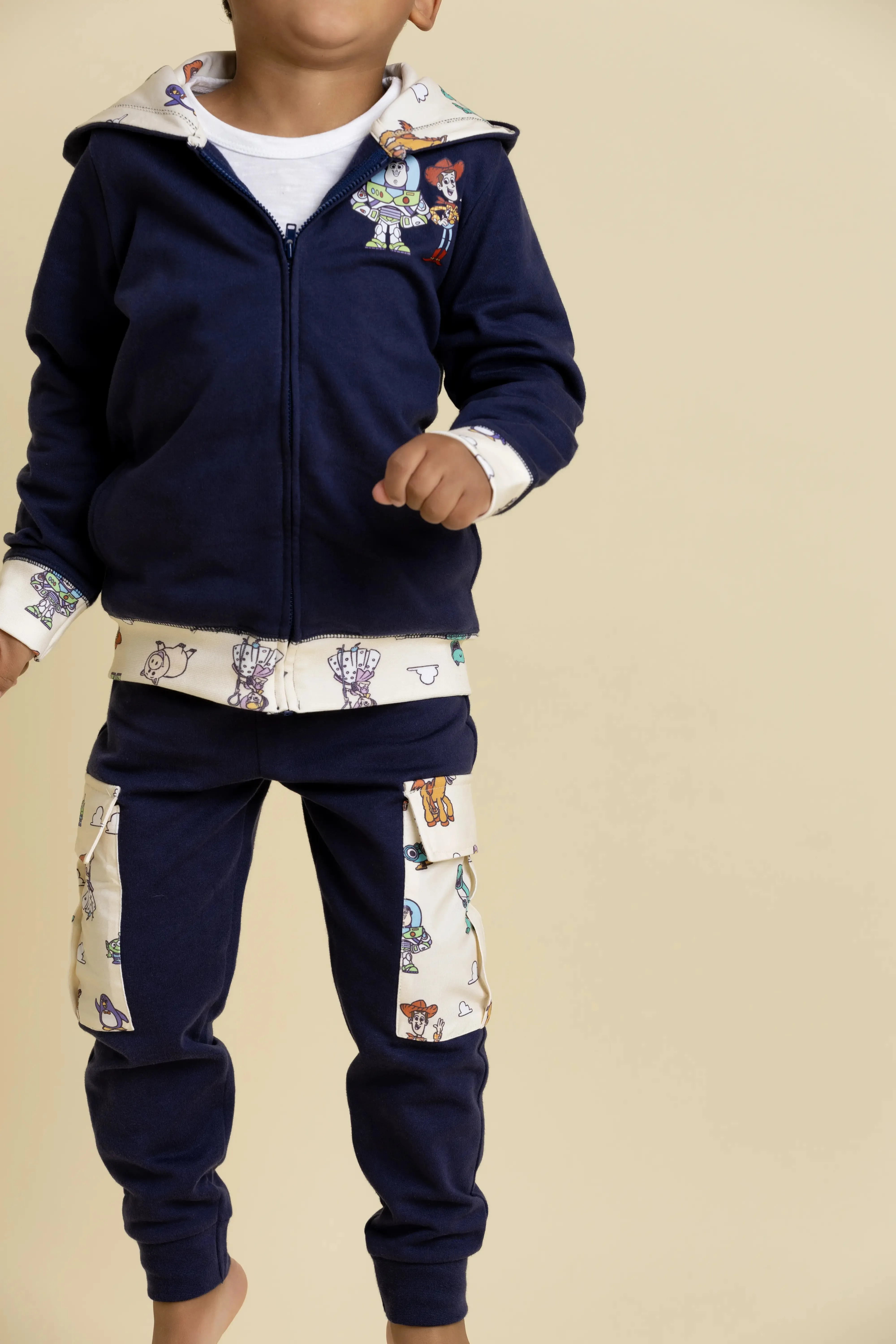 Zip-Up Hoodie Cargo Sweatpant Bundle_Toy Story on Navy
